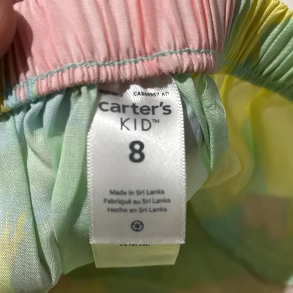Carter’s Pastel 8 Ruffle Wrap Skirt bow waist accent high lo hemline ruffle nwt